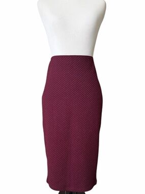 APT. 9 Purple Henna Textured Jacquard Midi Pencil Skirt